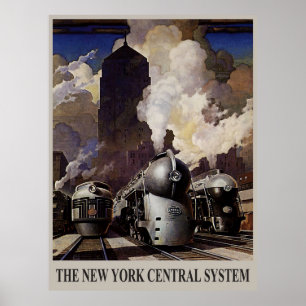 Poster Os anos 30 do vintage - sistema central de New