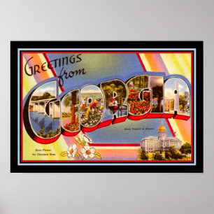 Poster os anos 40 "cumprimentos de Geórgia "