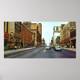 Poster Os anos 60 do leste da rua principal