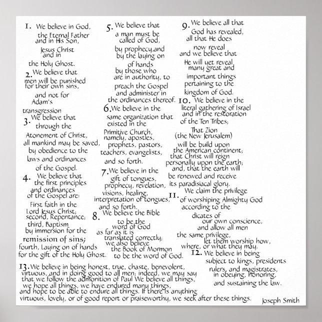 Pôster Os artigos da fé (Frente)