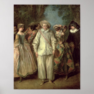Pôster Os atores do dell'Arte de Commedia