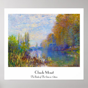 Poster Os Bancos do Sena no Outono Claude Monet