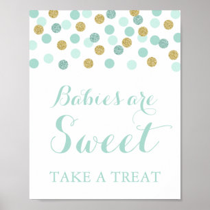 Poster Os bebês da hortelã e do ouro são doces tomam u