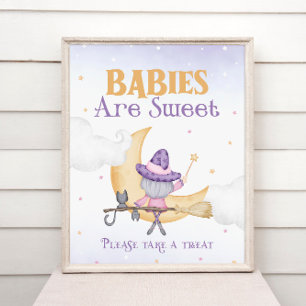 Poster Os Bebês De Aniversário Da Bruxa Bonita Do Hallowe