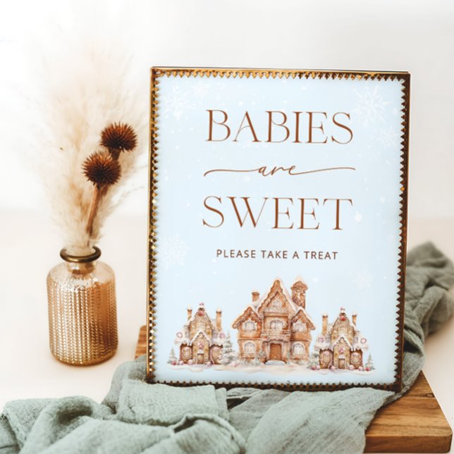 Poster Os bebês de natal da vila de inverno são doces (Criador carregado)