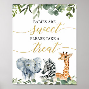 Poster Os bebês são doces, por favor, tomem um animal s