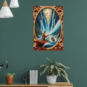 Poster Os bombeiros carregados no barco