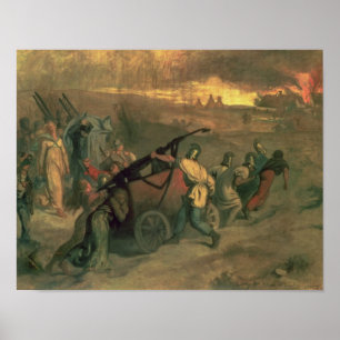 Poster Os bombeiros da vila, 1857