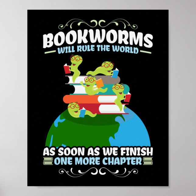 Poster Os Bookworms De Leitura Do Livro Irão Governar O M (Frente)