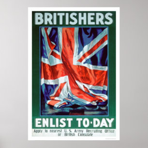 Pôster Os Britishers recrutam hoje (US02116)