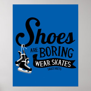 Poster Os calçados dos skates do hóquei do desgaste est