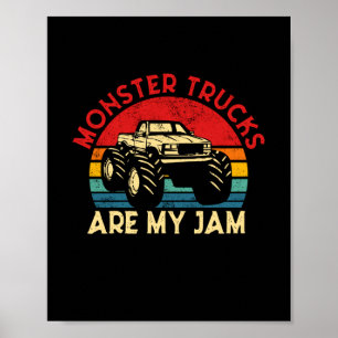 Poster Os Caminhões Monstros São O Meu Monstro De Retro
