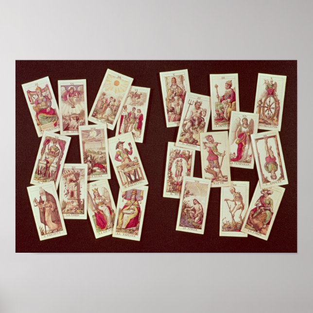 Poster Os cartões de tarô da Grande Arcana (Frente)