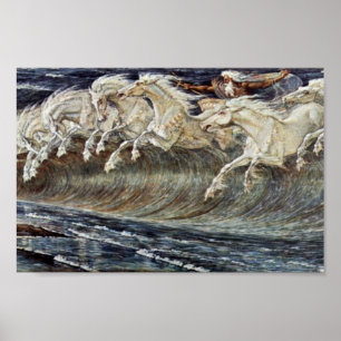 Poster Os cavalos de Netuno pelo guindaste Walter