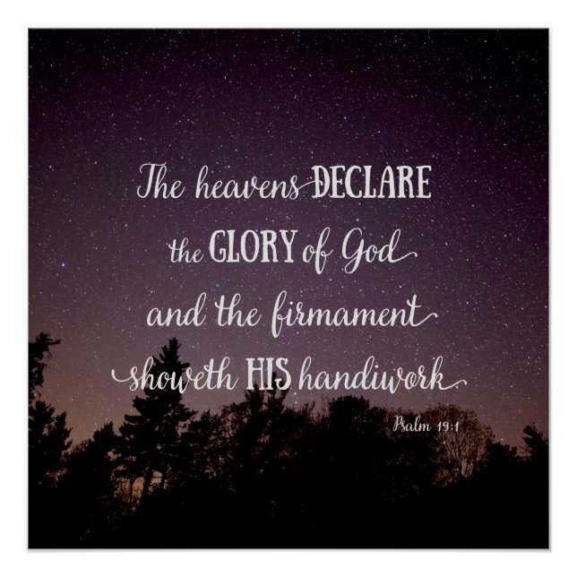 Pôster Os céus declaram a glória de Deus (Frente)