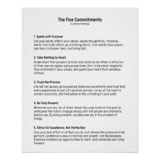 Pôster Os Cinco Compromissos