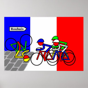 Pôster Os Cobblestones aproximam Roubaix - Tour de France