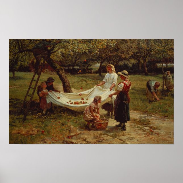 Pôster Os Colhedores de Maçãs, 1880 (Frente)