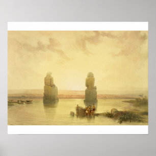 Pôster Os Colossi de Memnon, em Thebes, durante o Inund