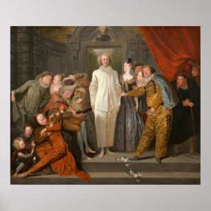 Poster Os Comediantes Italianos - Antoine Watteau Fine Ar