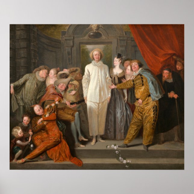 Poster Os Comediantes Italianos - Antoine Watteau Fine Ar (Frente)
