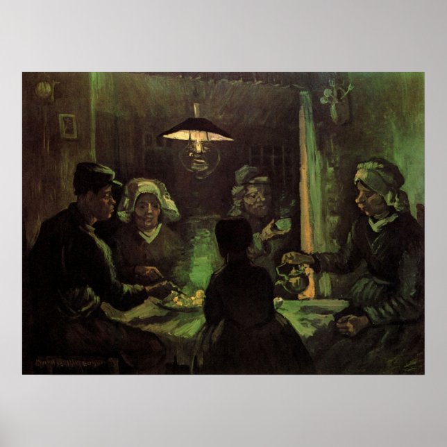 Pôster Os Comedores de Batata por Vincent van Gogh (Frente)