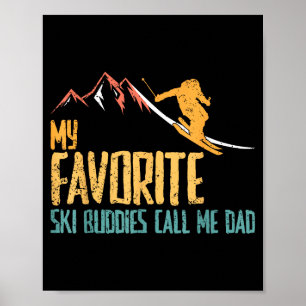 Poster Os companheiros de esqui favoritos chamam o papai