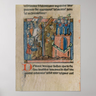Poster Os cruzados bombardeiam Nicaea com cabeças em 109