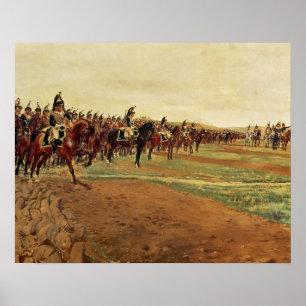 Pôster Os Cuirassiers antes de sua carga na batalha
