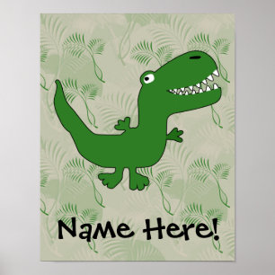 Pôster Os desenhos animados do dinossauro de Rex do