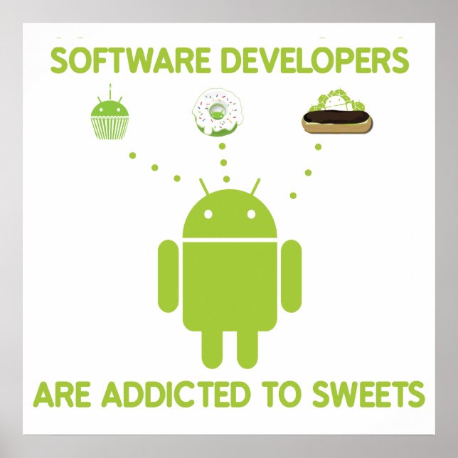 Poster Os Desenvolvedores De Software São Viciados Em Swe (Frente)
