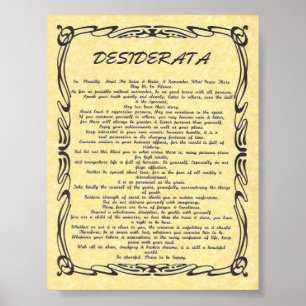 Pôster Os DESIDERATA Tatuagem-Envelheceram o pergaminho