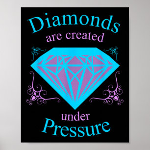 Poster Os Diamantes São Criados Sob Pressão - Motivação