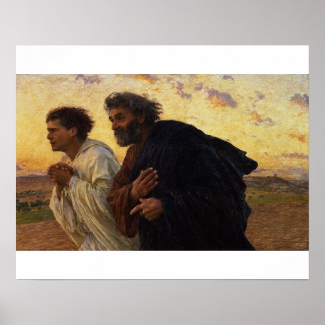 Poster Os Discípulos Peter e John Running (Frente)