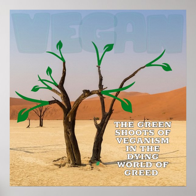 Poster Os disparos verdes da arte do muro do veganismo (Frente)