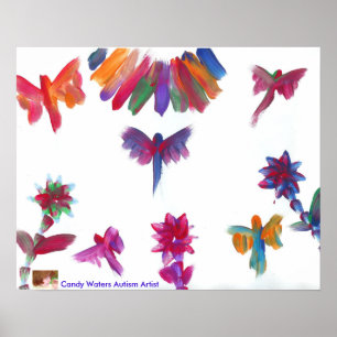 Poster Os doces molham a pintura do artista do autismo