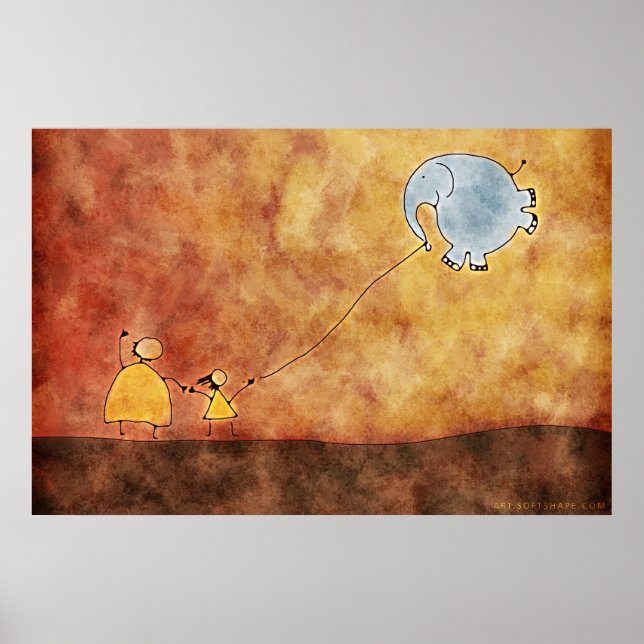 Pôster Os Dois e o Elefante (Frente)