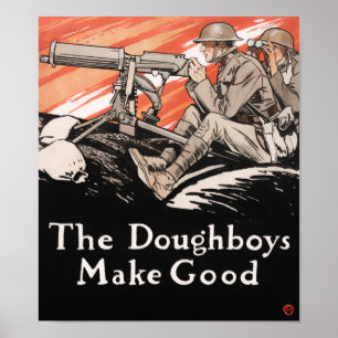 Poster Os Doughboys Fazem Bem - Propaganda WI - 1918