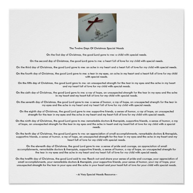 Pôster Os Doze Dias De Necessidades Especiais De Natal (A (Frente)