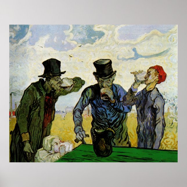 Pôster Os Drinkers de Vincent van Gogh (Frente)