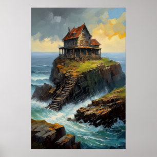 Poster Os Ecos Decadentes de uma Antiga Casa de Madeira