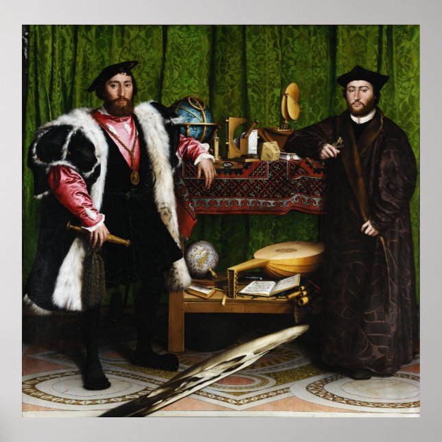 Pôster Os embaixadores de Hans Holbein, o jovem (Frente)