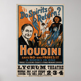 Pôster Os espírito retornam? Houdini diz não [1909]
