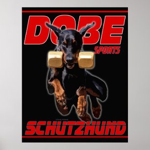 Pôster Os esportes Schutzhund de Dobe recuperam o design