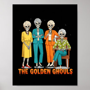 Poster Os Esqueletos Dourados Ideia Divertida de Hallowee