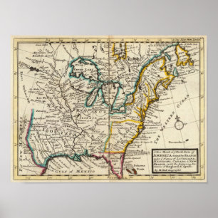 Poster Os Estados Unidos, Canadá, America do Norte