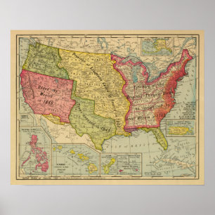 Poster Os Estados Unidos da América, 1900