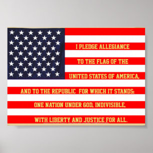PÔSTER OS ESTADOS UNIDOS DA BANDEIRA COM PALAVRAS DA