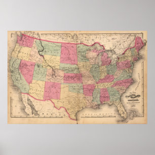 Pôster Os Estados Unidos & territórios