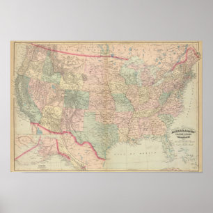 Pôster Os Estados Unidos, territórios